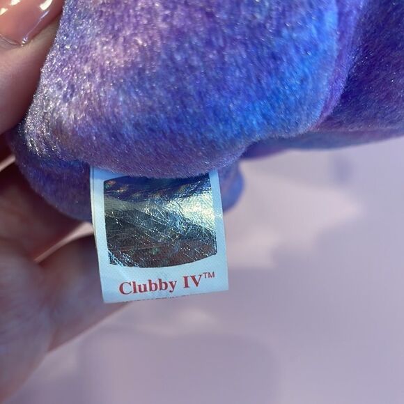 Original Ty Beanie Baby Clubby IV the Purple/Blue Bear Excellent Used Condition - Picture 7 of 8